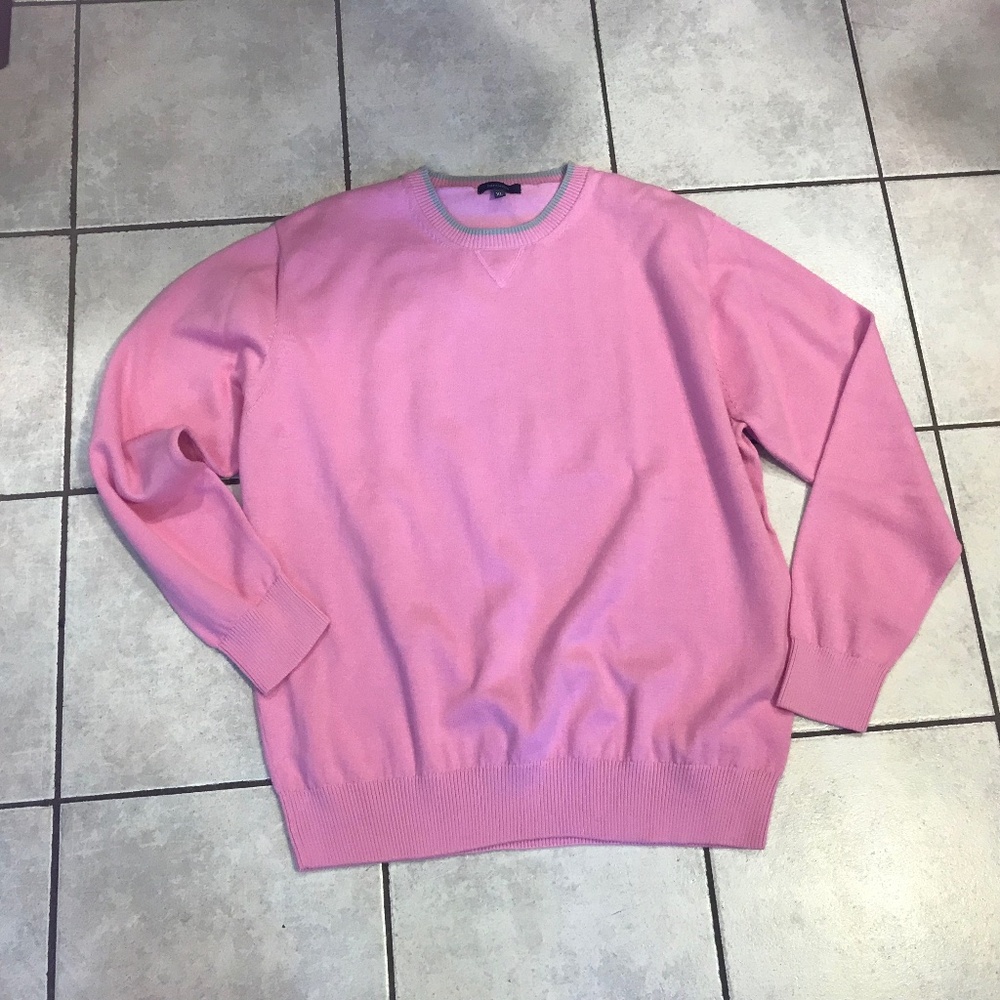 Turtleson pink Pima cotton golf sweater